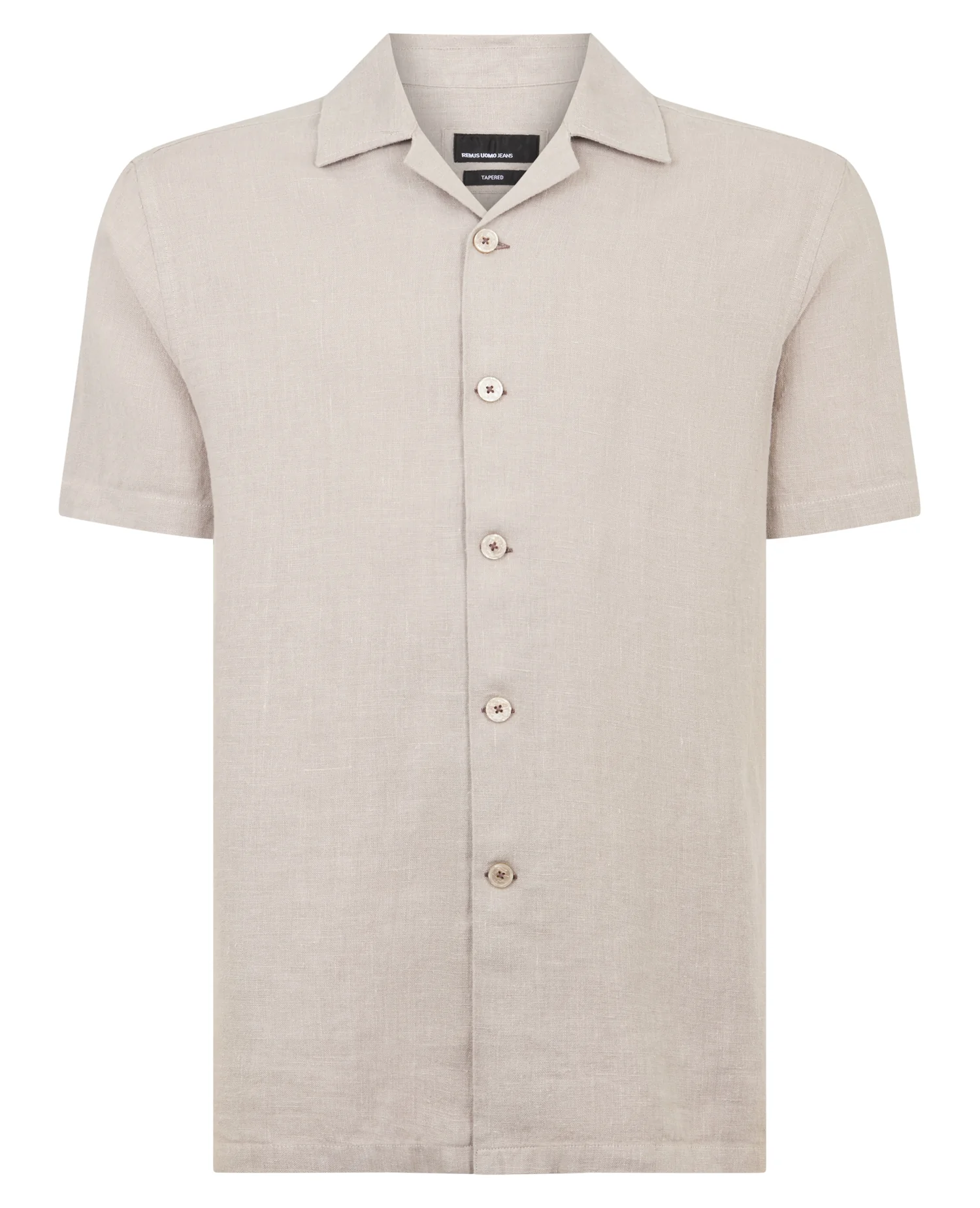 Tapered Fit Short Sleeve Linen Shirt - Image 7