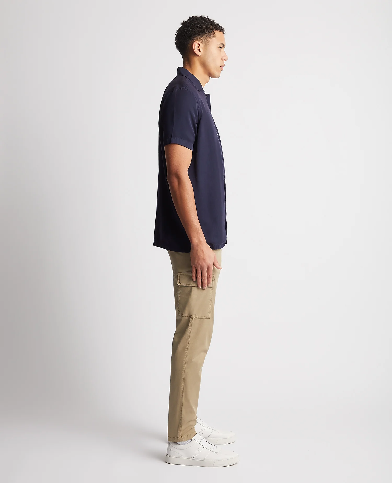 Tapered Fit Short Sleeve Tencel Shirt - Image 3