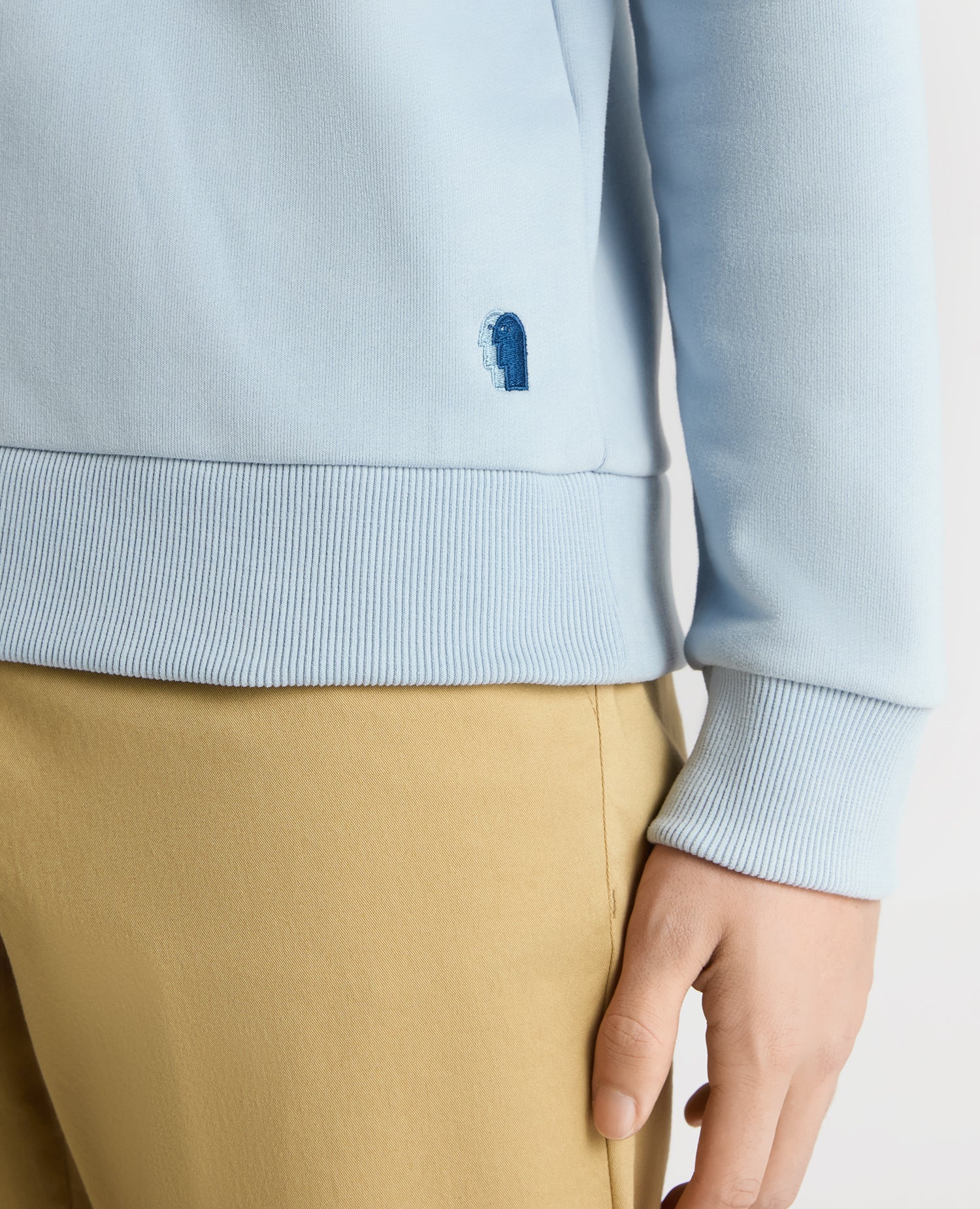 Crew Neck Terry Embroidered Sweatshirt - Image 5