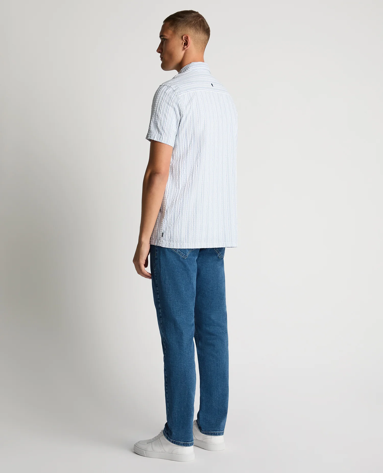 Tapered Fit Striped Seersucker Shirt - Image 3