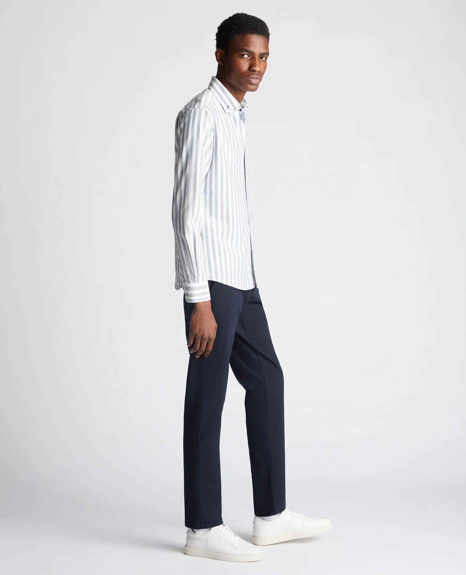 Tapered Fit Striped Cotton Shirt - Image 3