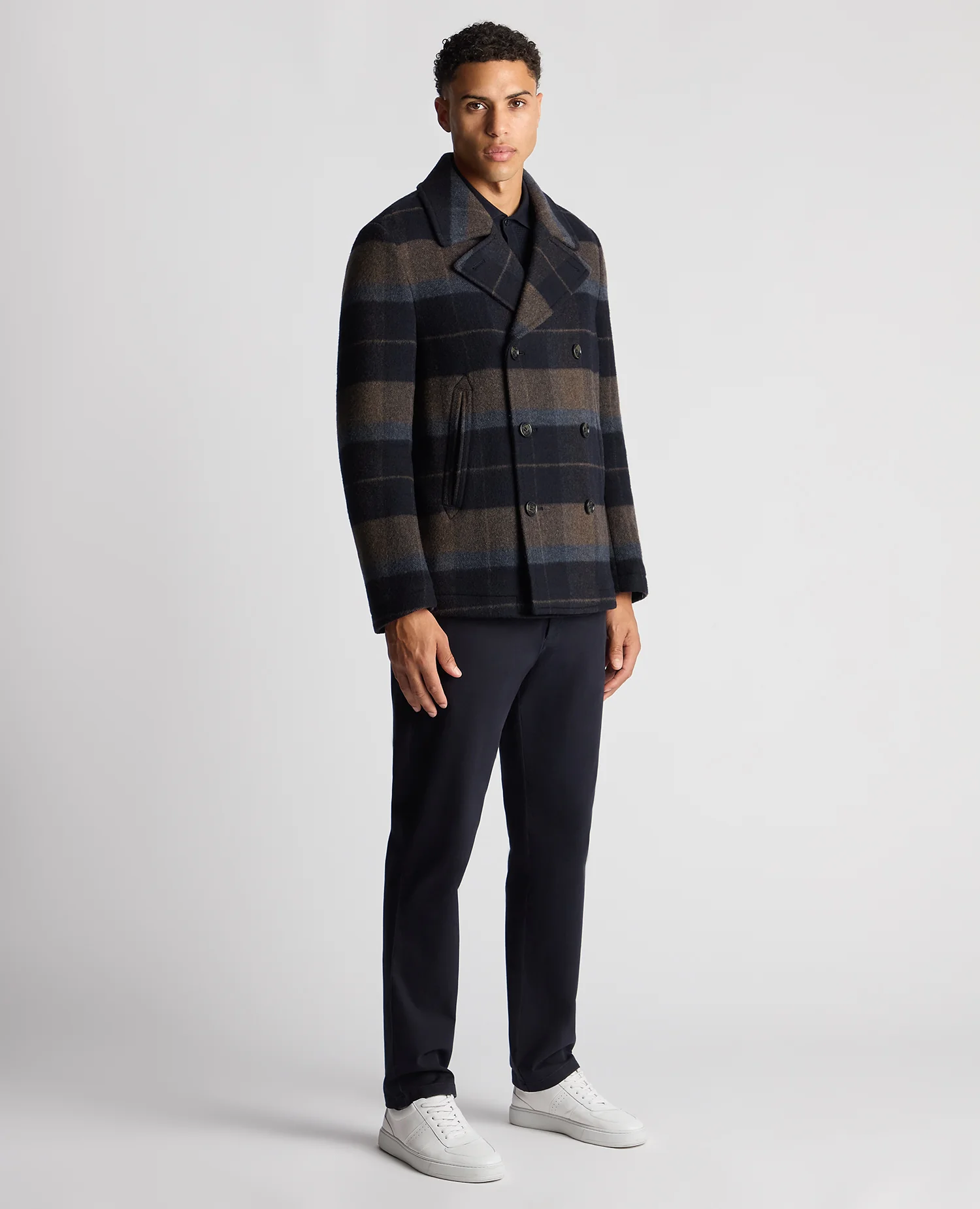 Tapered Fit Tailored Pea Coat - Image 2