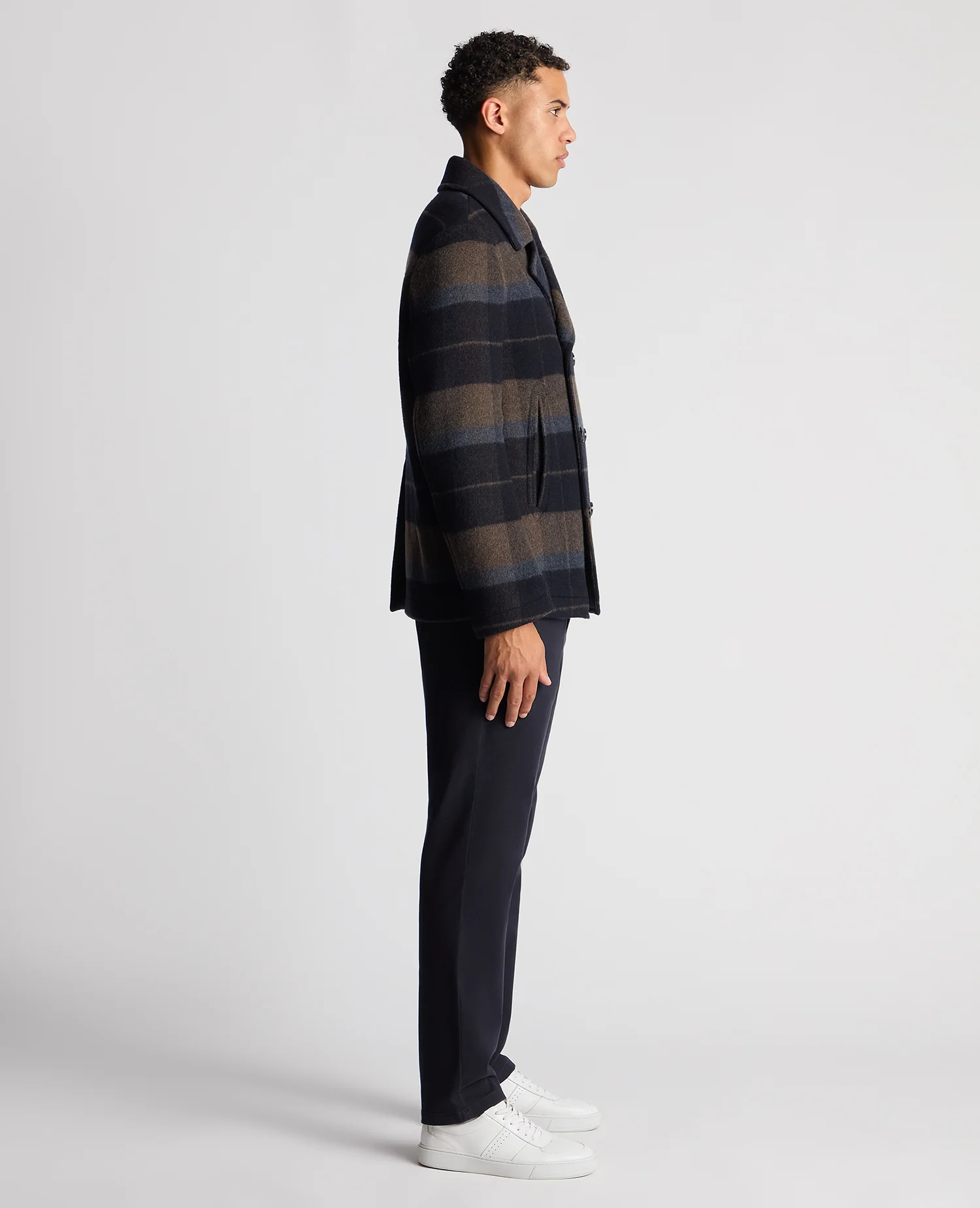 Tapered Fit Tailored Pea Coat - Image 4