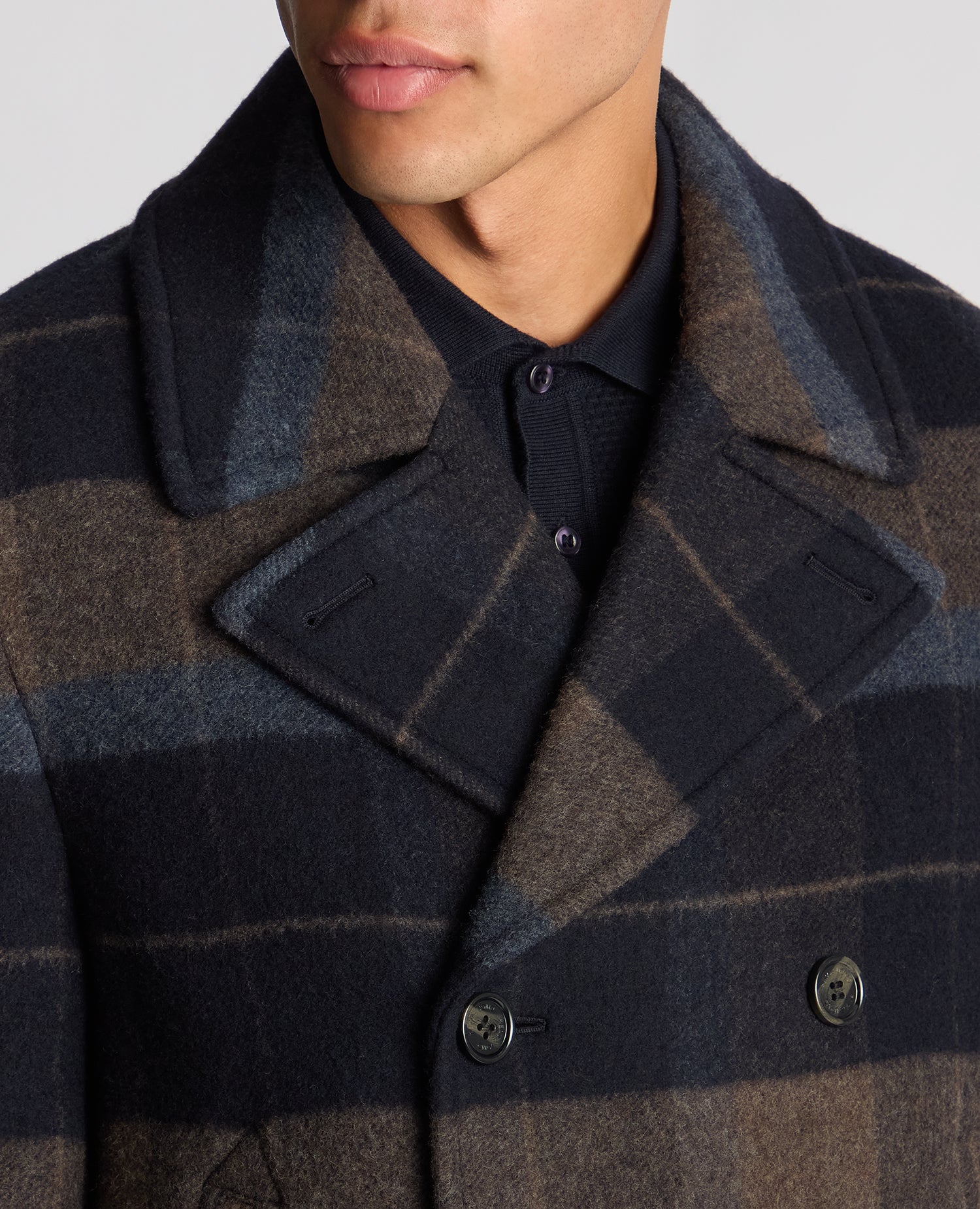 Tapered Fit Tailored Pea Coat - Image 6