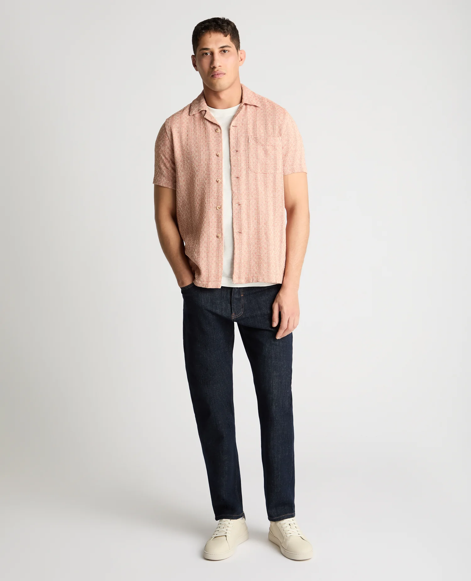 Tapered Fit Two-Tone Textured Shirt - Image 2