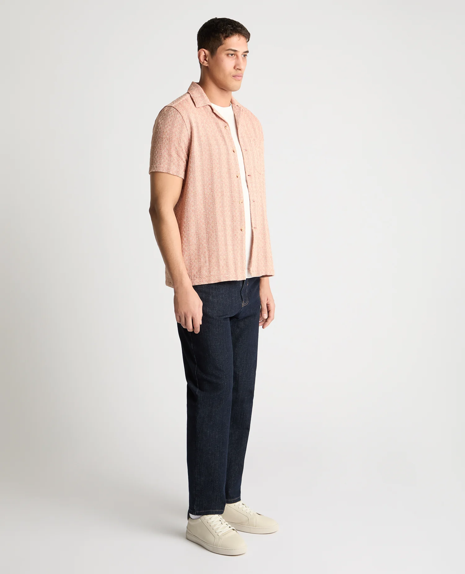 Tapered Fit Two-Tone Textured Shirt - Image 4