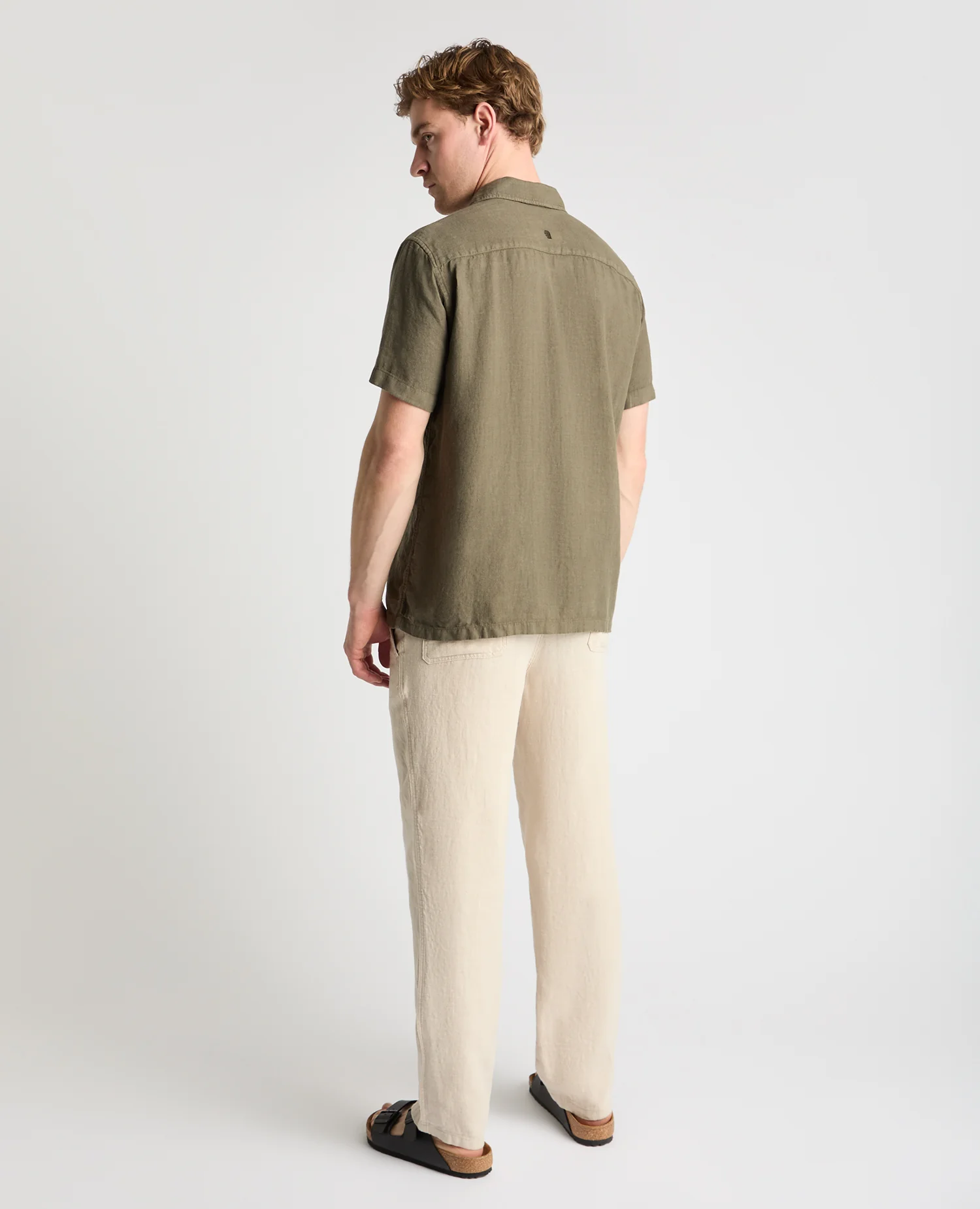 Tapered Fit Short Sleeve Linen Shirt - Image 3
