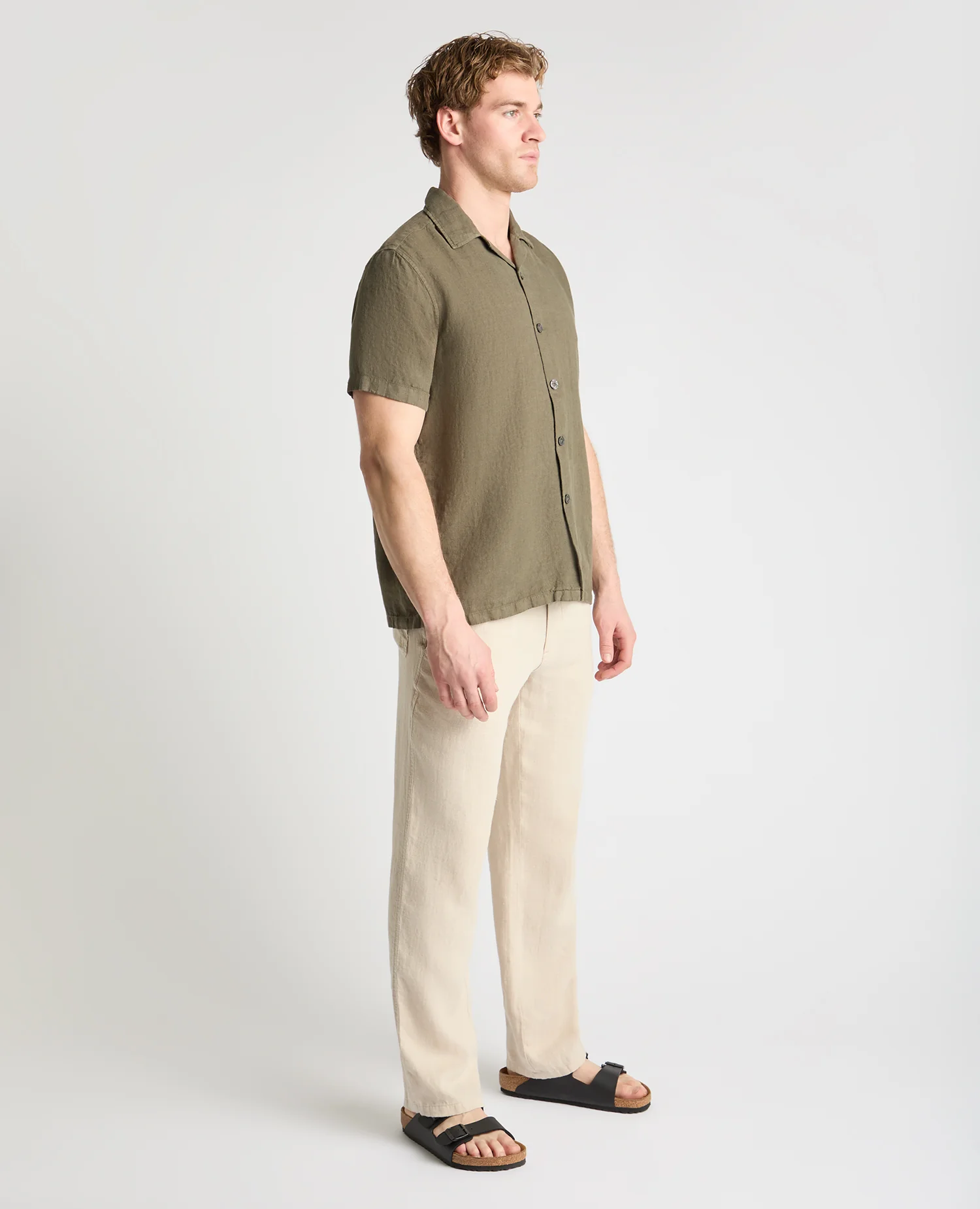Tapered Fit Short Sleeve Linen Shirt - Image 4