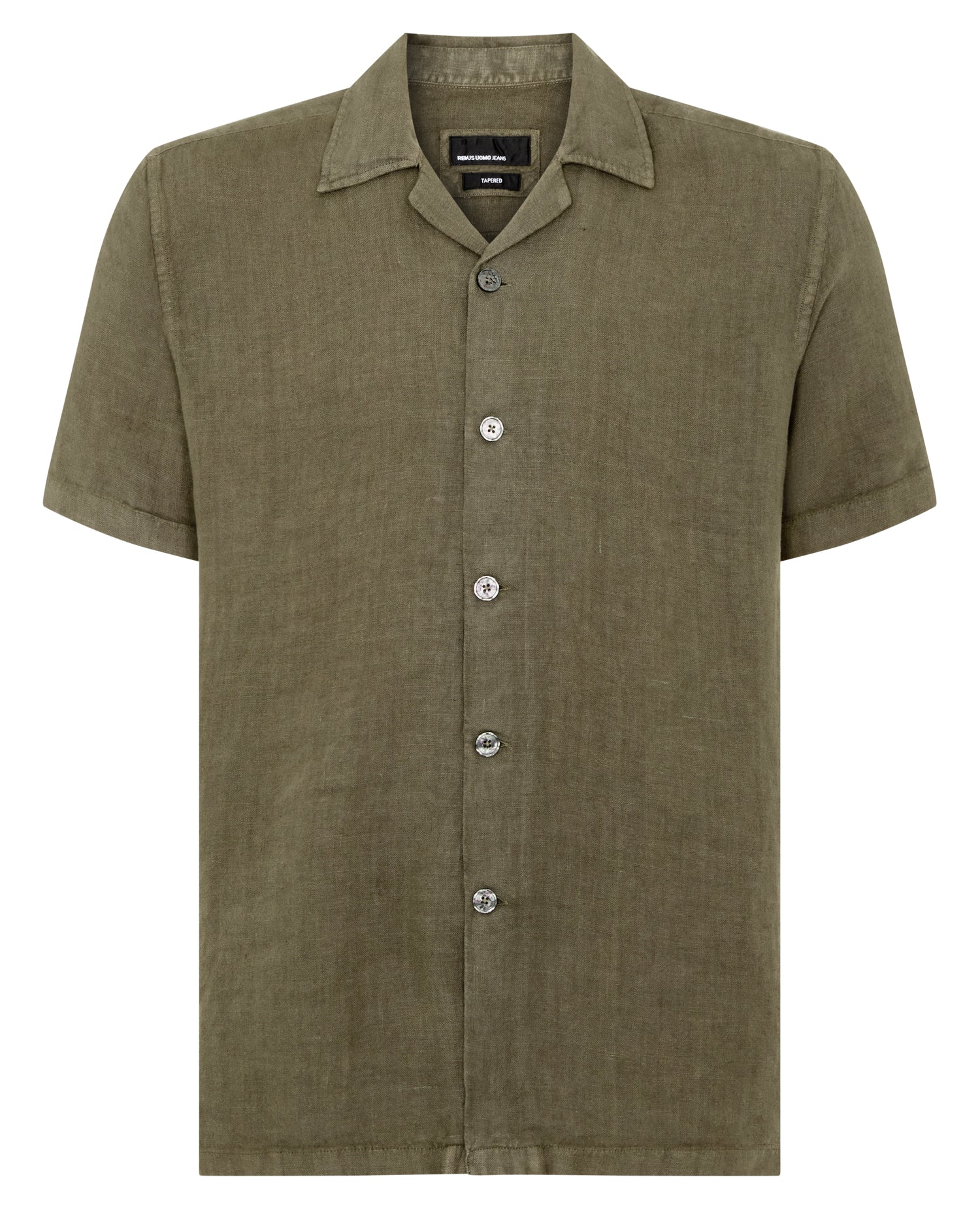 Tapered Fit Short Sleeve Linen Shirt - Image 7