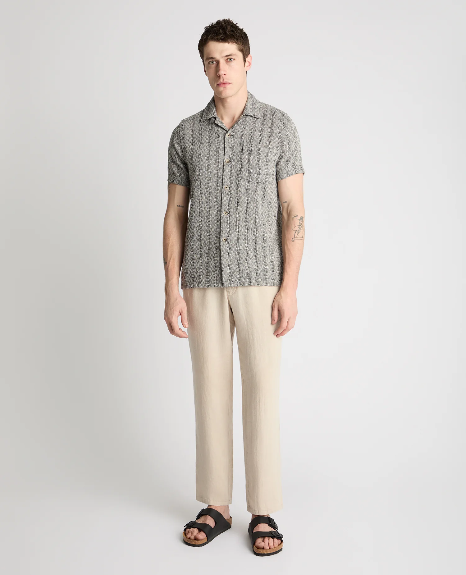 Tapered Fit Two-Tone Textured Shirt - Image 3