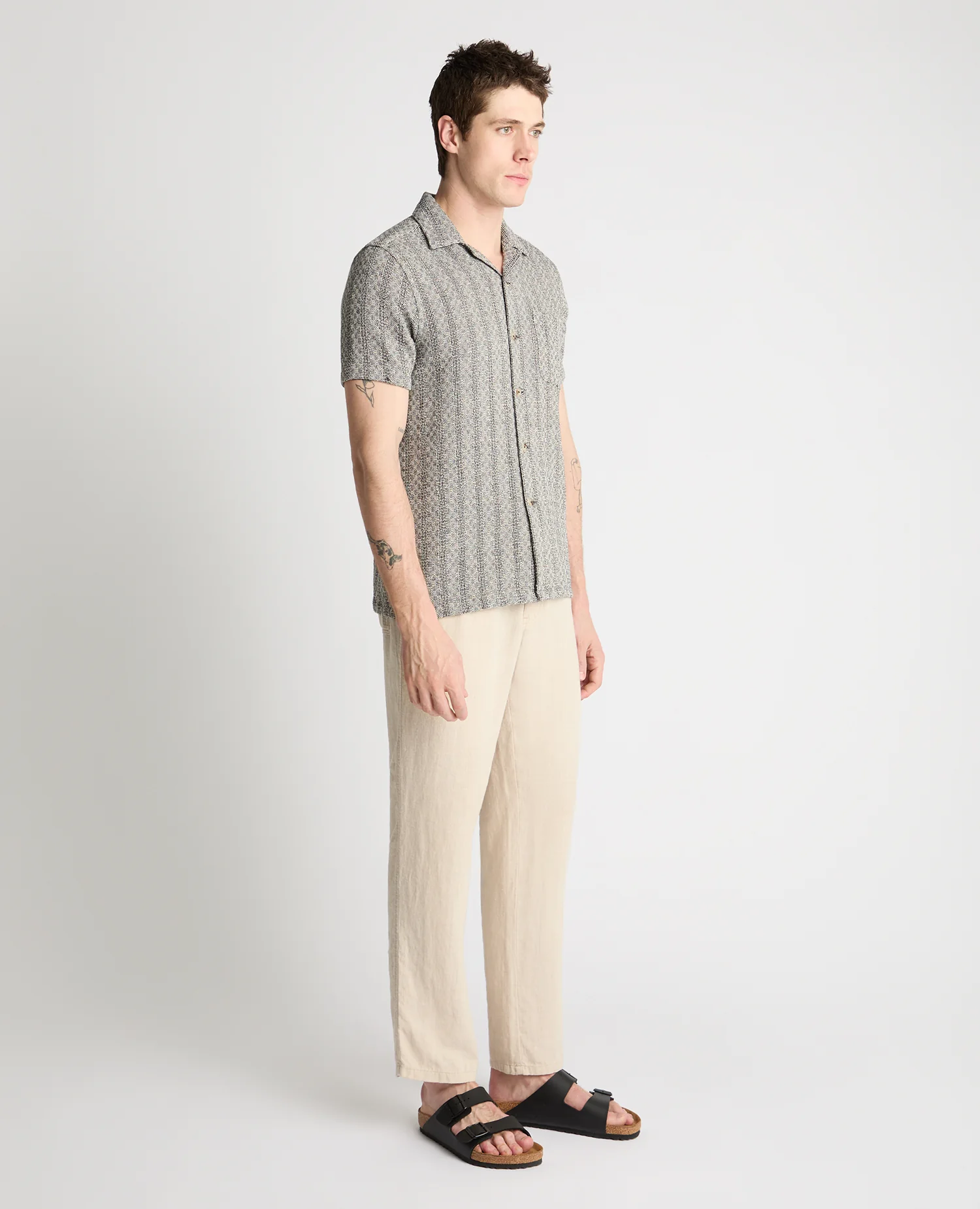 Tapered Fit Two-Tone Textured Shirt - Image 5