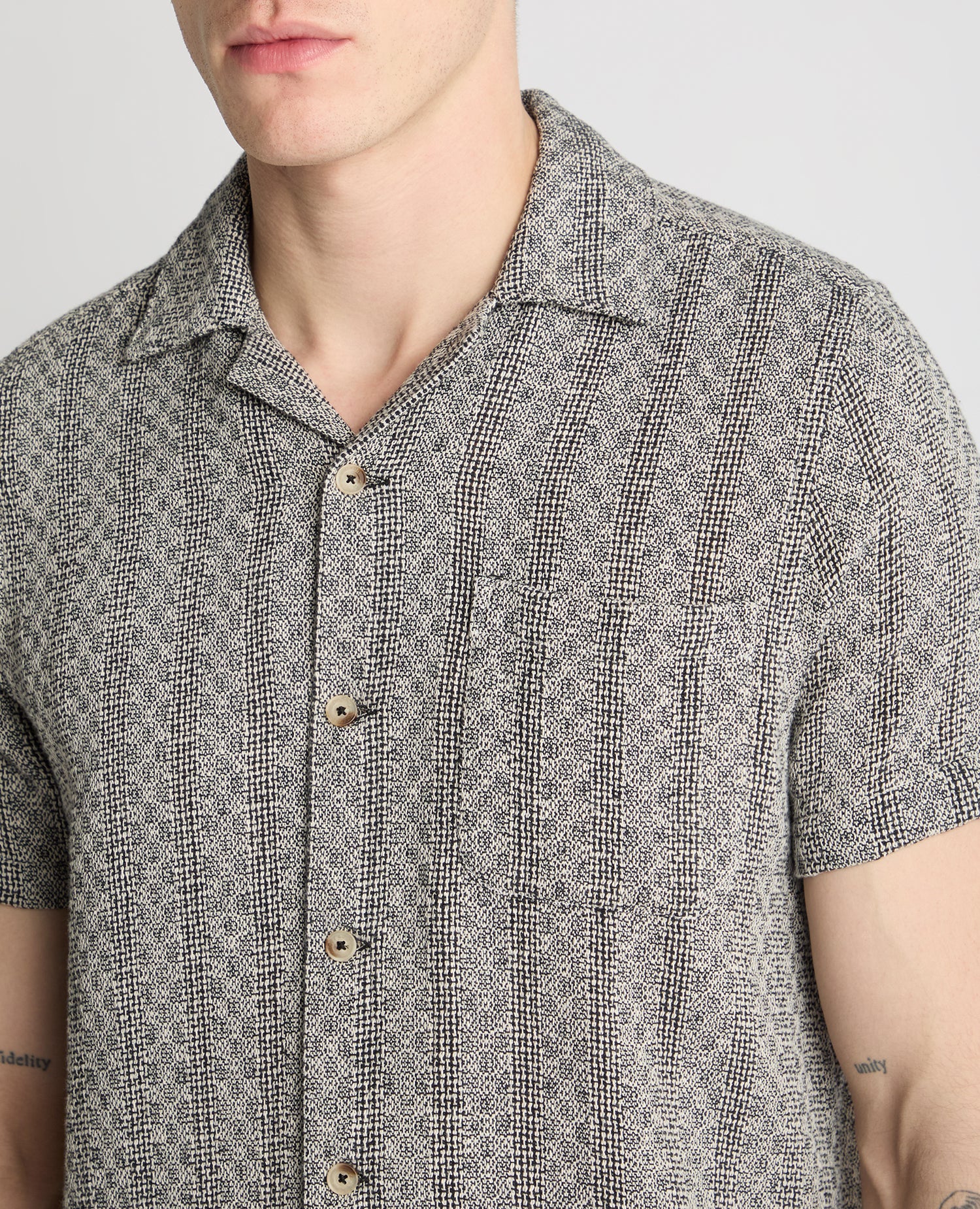 Tapered Fit Two-Tone Textured Shirt - Image 6