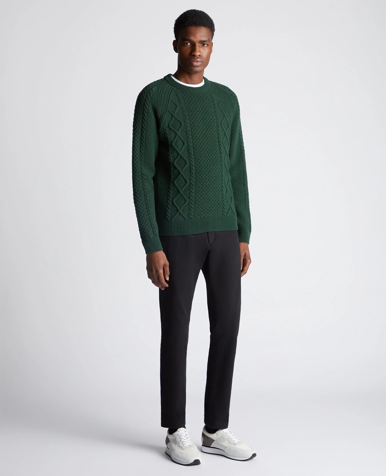 Tapered Fit Wool-Blend Crew Neck Sweater - Image 2