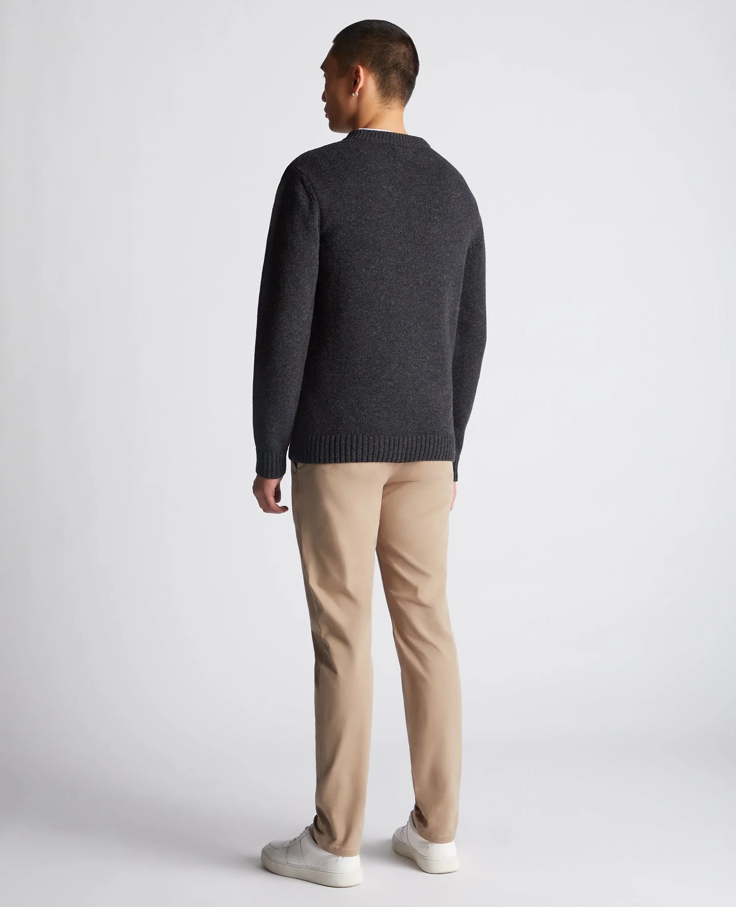 Tapered Fit Wool-Blend Crew Neck Sweater - Image 3