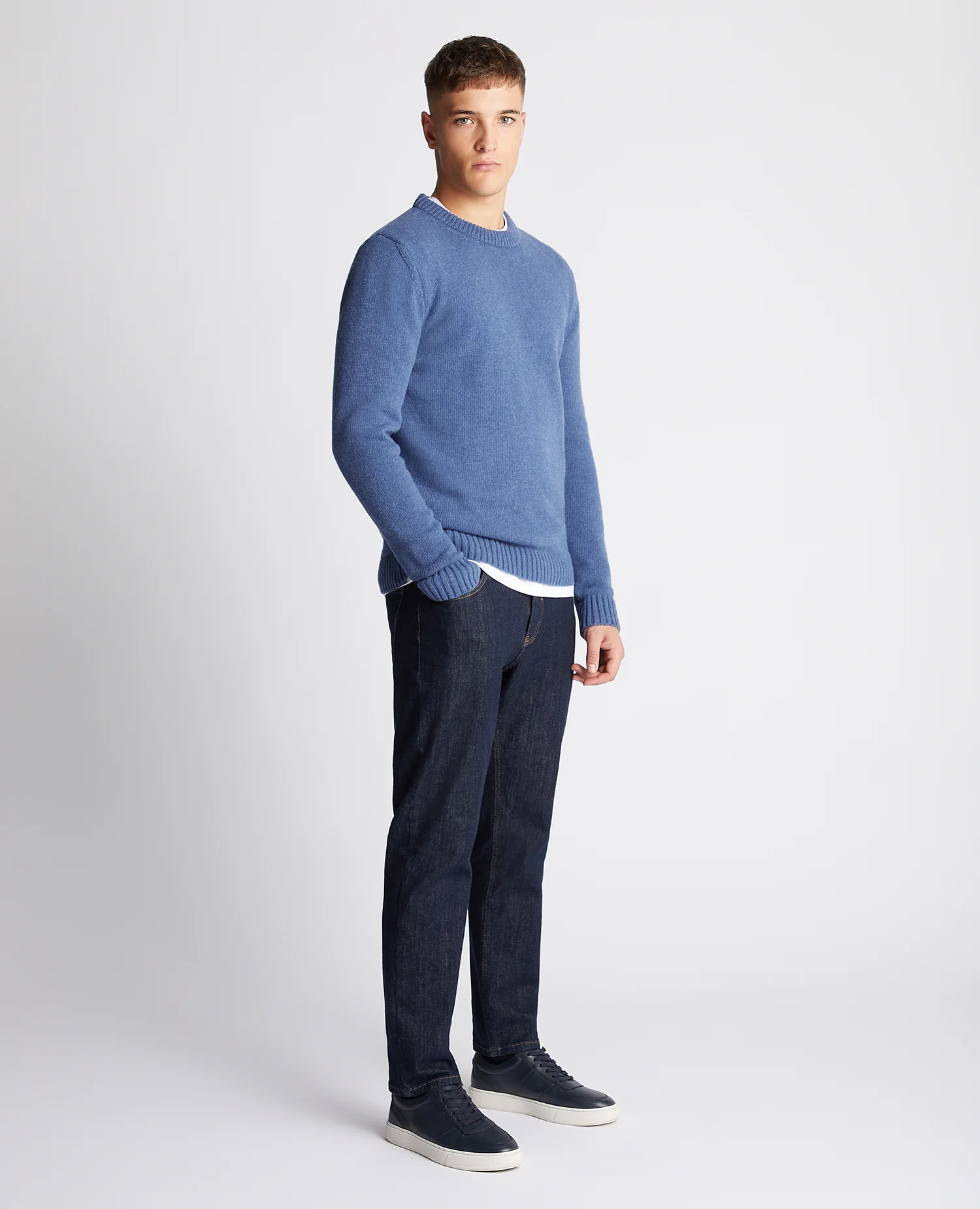 Tapered Fit Wool-Blend Crew Neck Sweater - Image 2