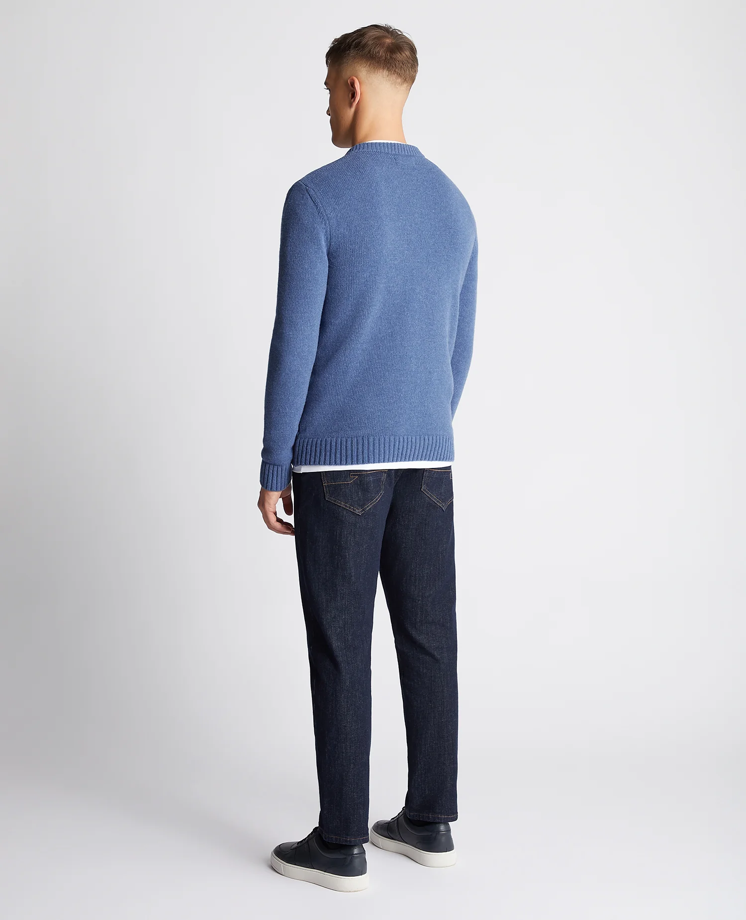 Tapered Fit Wool-Blend Crew Neck Sweater - Image 3