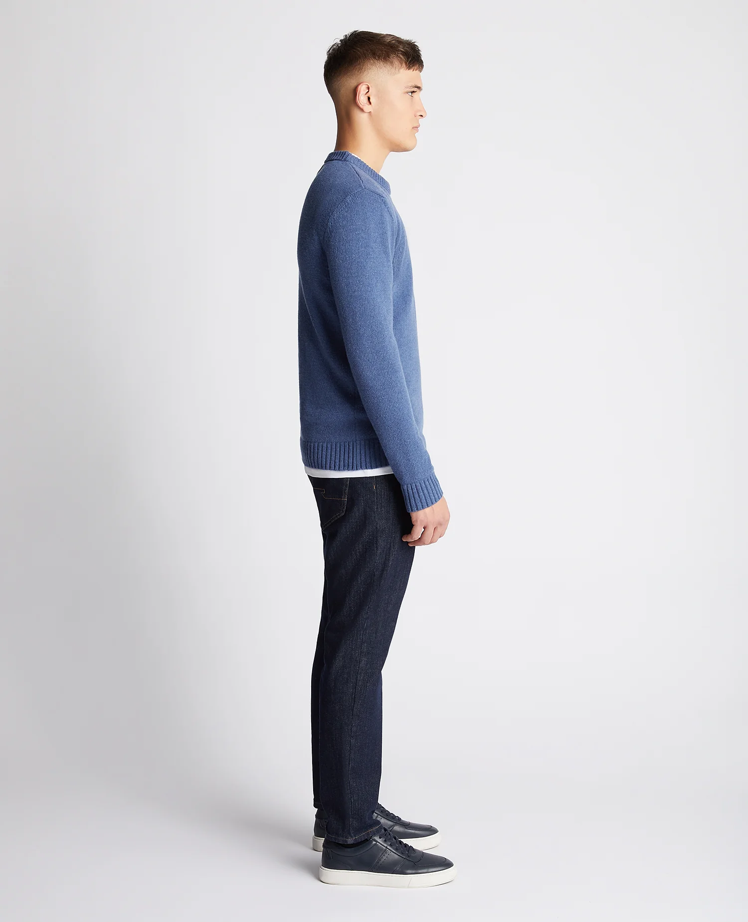 Tapered Fit Wool-Blend Crew Neck Sweater - Image 4