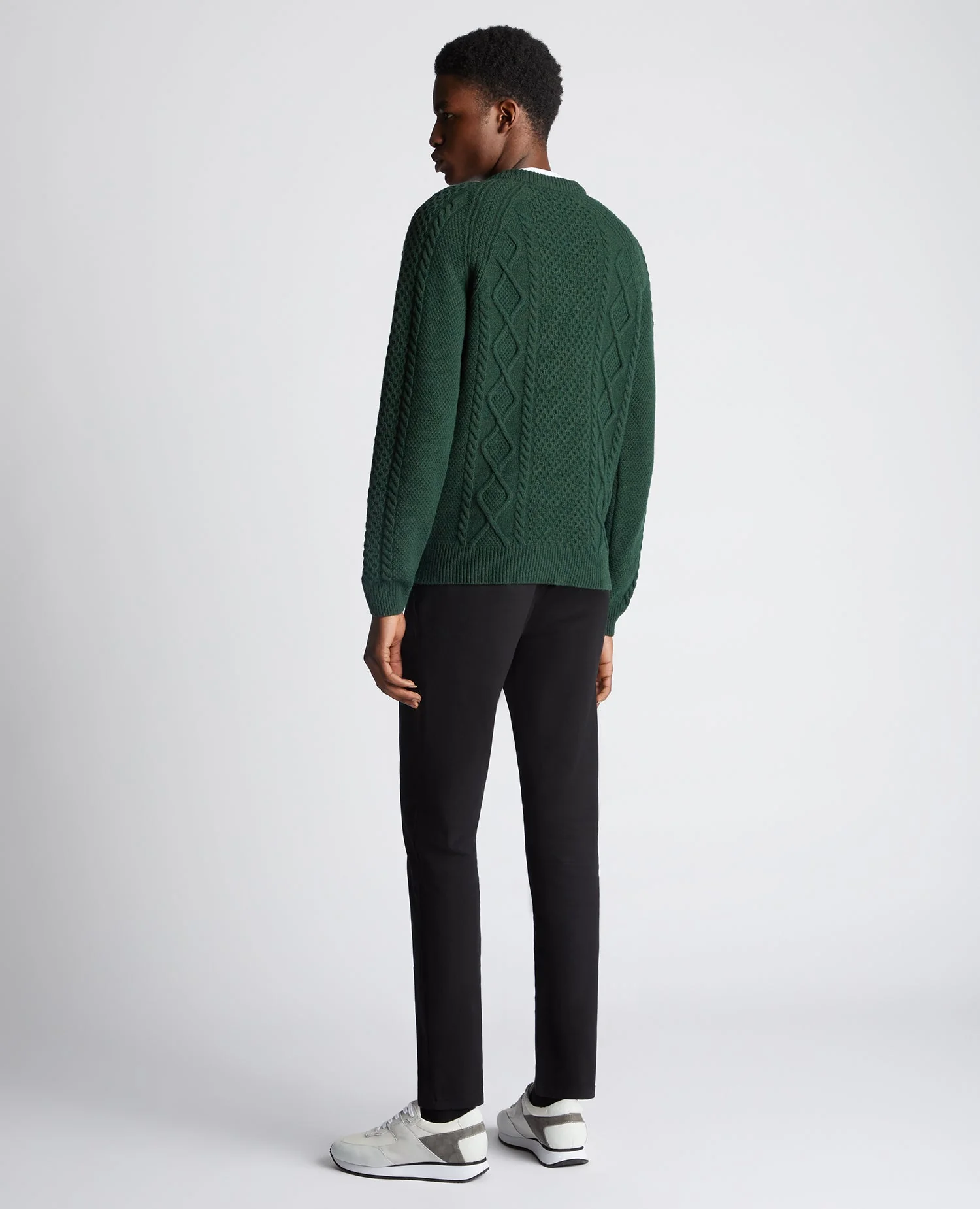 Tapered Fit Wool-Blend Crew Neck Sweater - Image 3
