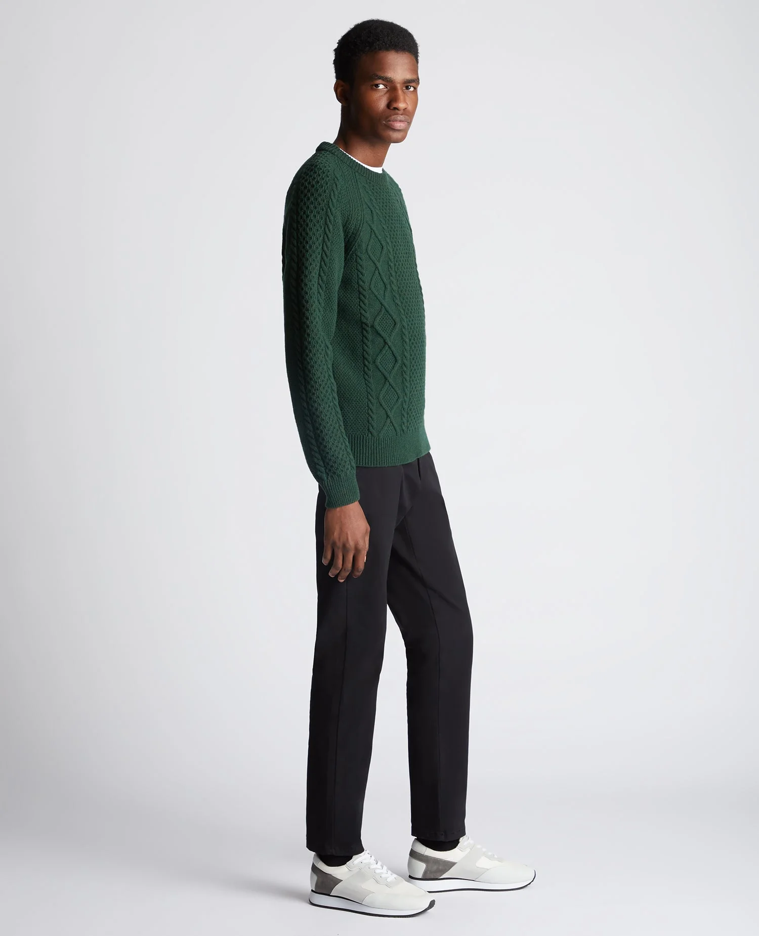 Tapered Fit Wool-Blend Crew Neck Sweater - Image 4