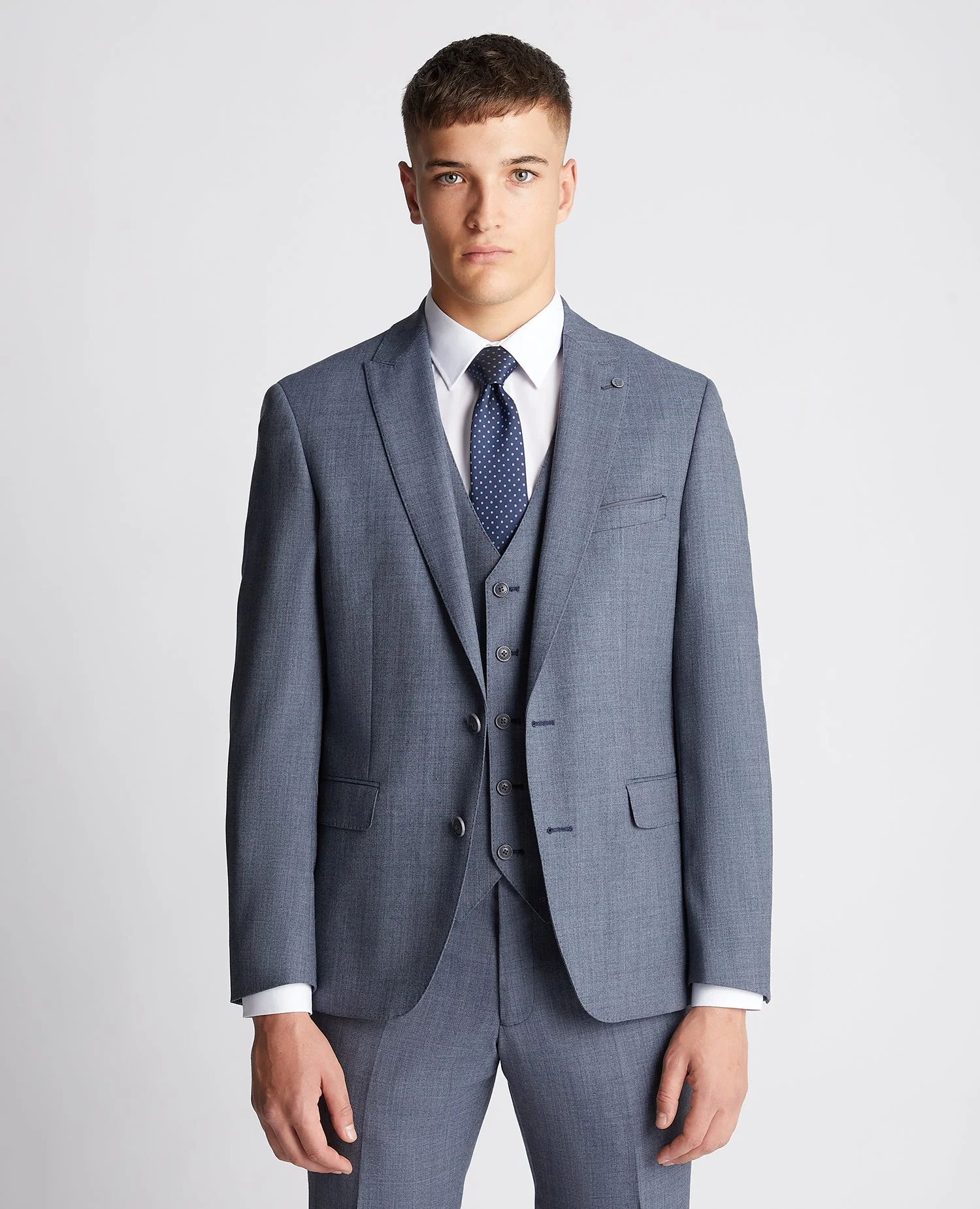 Tapered fit wool rich mix and match suit Jacket