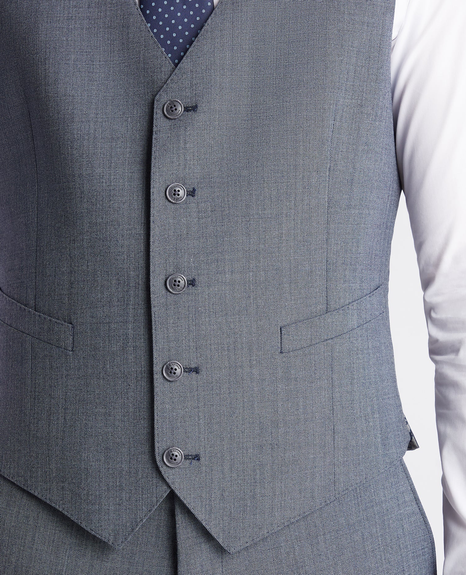 Tapered fit wool blend mix and match suit waistcoat - Image 4