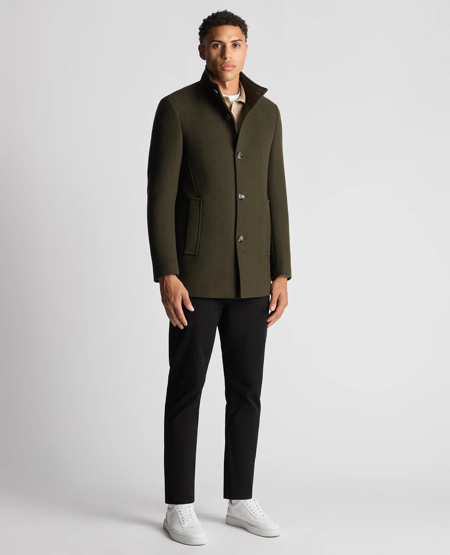 Tapered Fit Wool-Blend Overcoat - Image 2