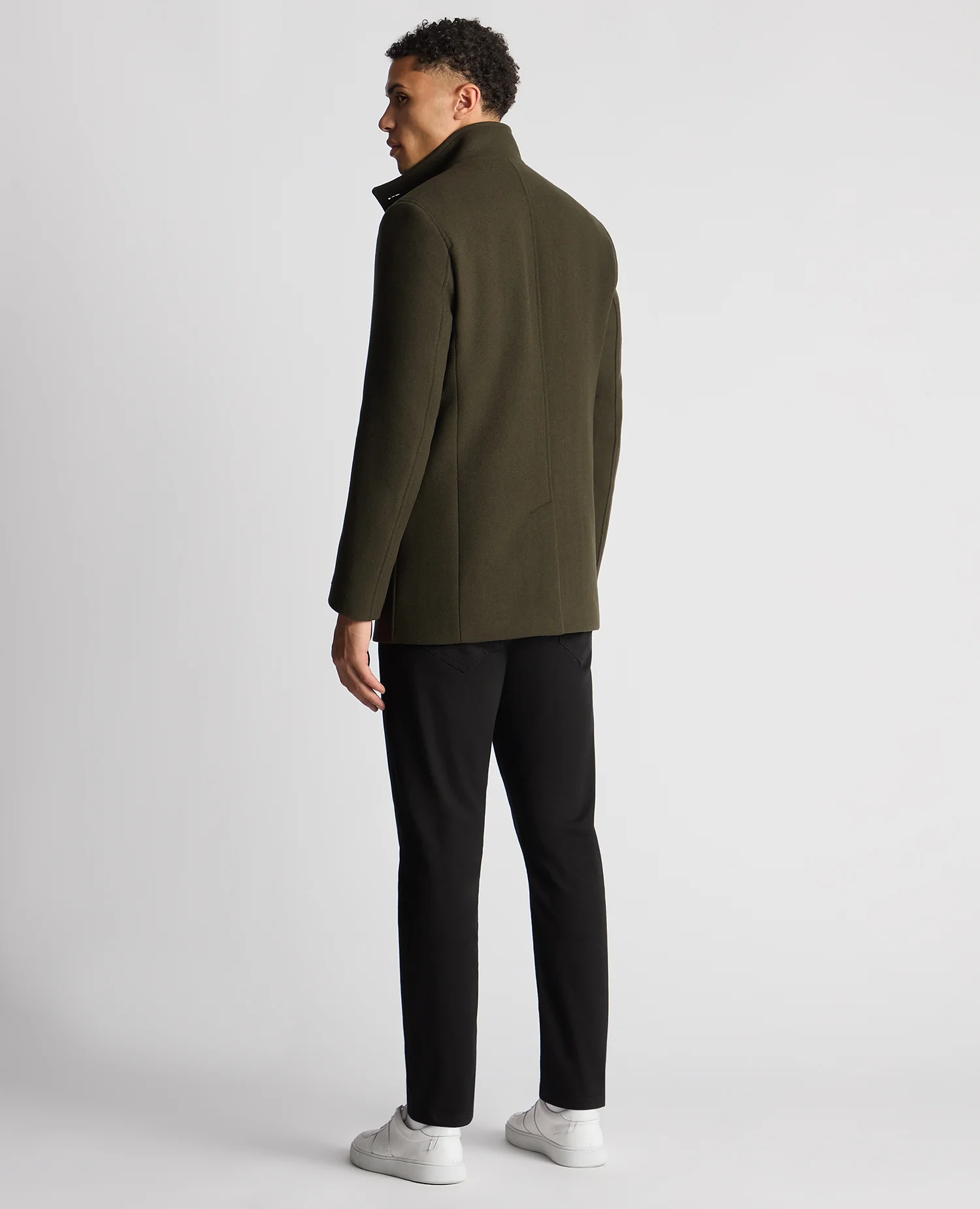 Tapered Fit Wool-Blend Overcoat - Image 3