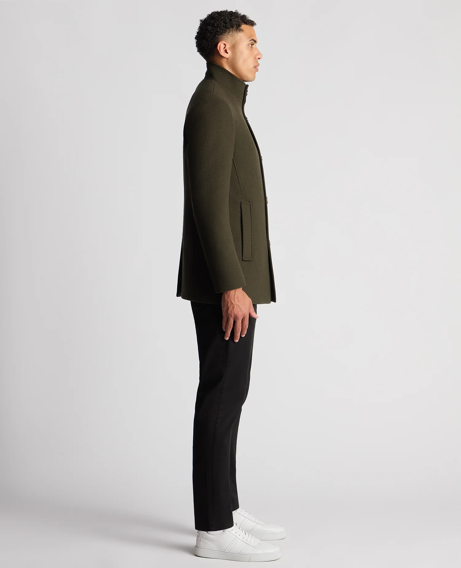Tapered Fit Wool-Blend Overcoat - Image 4