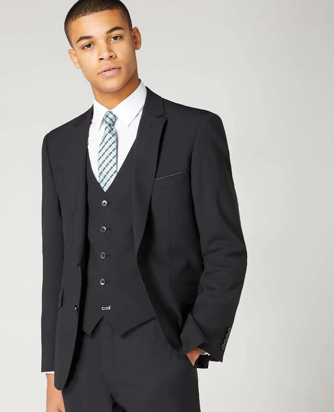 Tapered Fit Wool-Blend Stretch Mix and Match Suit - Image 2