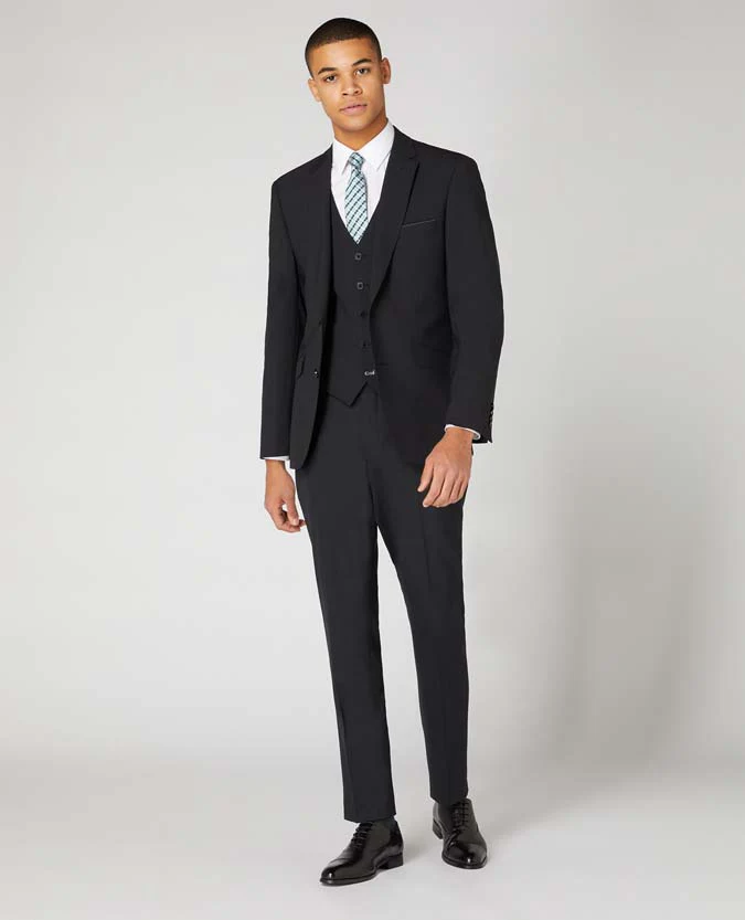 Tapered Fit Wool-Blend Stretch Mix and Match Suit - Image 3