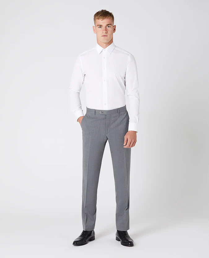 Tapered Fit Wool-Blend Stretch Mix and Match Suit Trousers - Image 2
