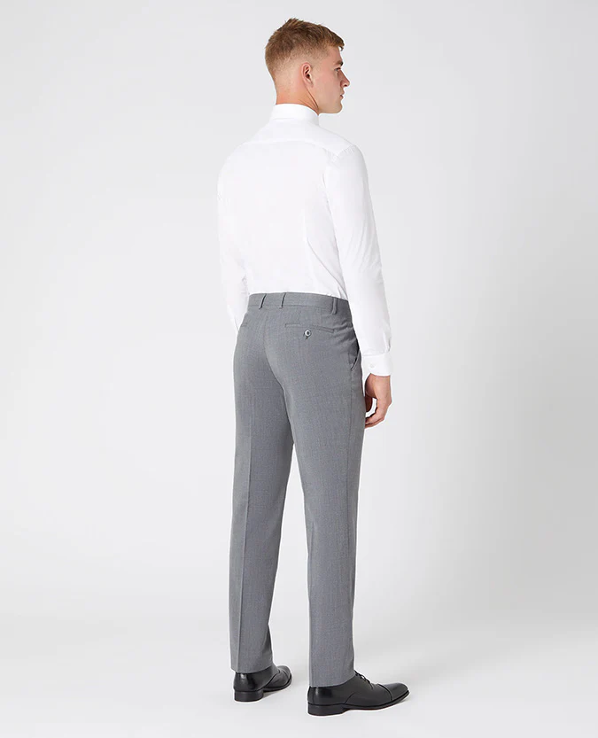 Tapered Fit Wool-Blend Stretch Mix and Match Suit Trousers - Image 3