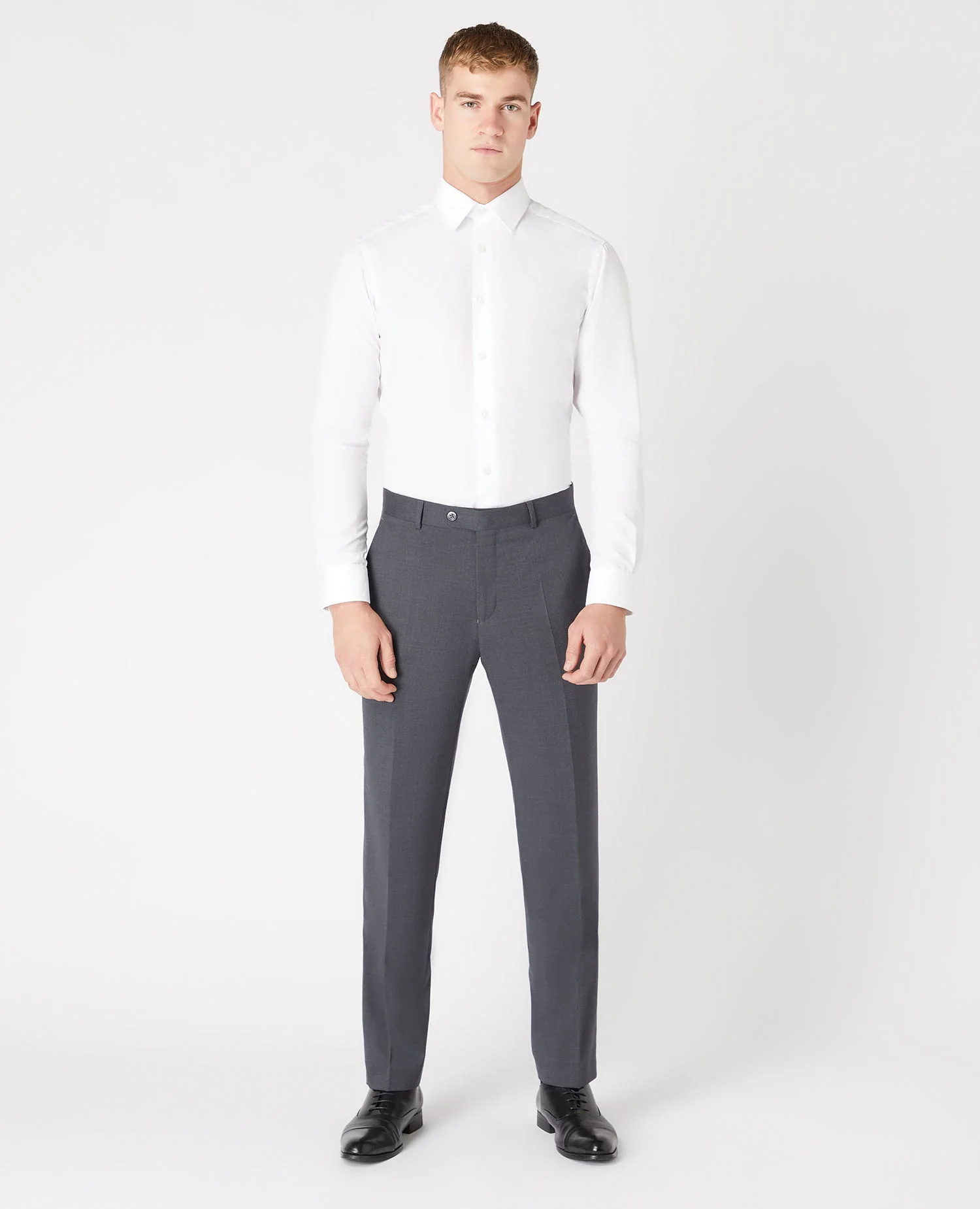 Tapered Fit Wool-Blend Stretch Mix and Match Suit Trousers - Image 2