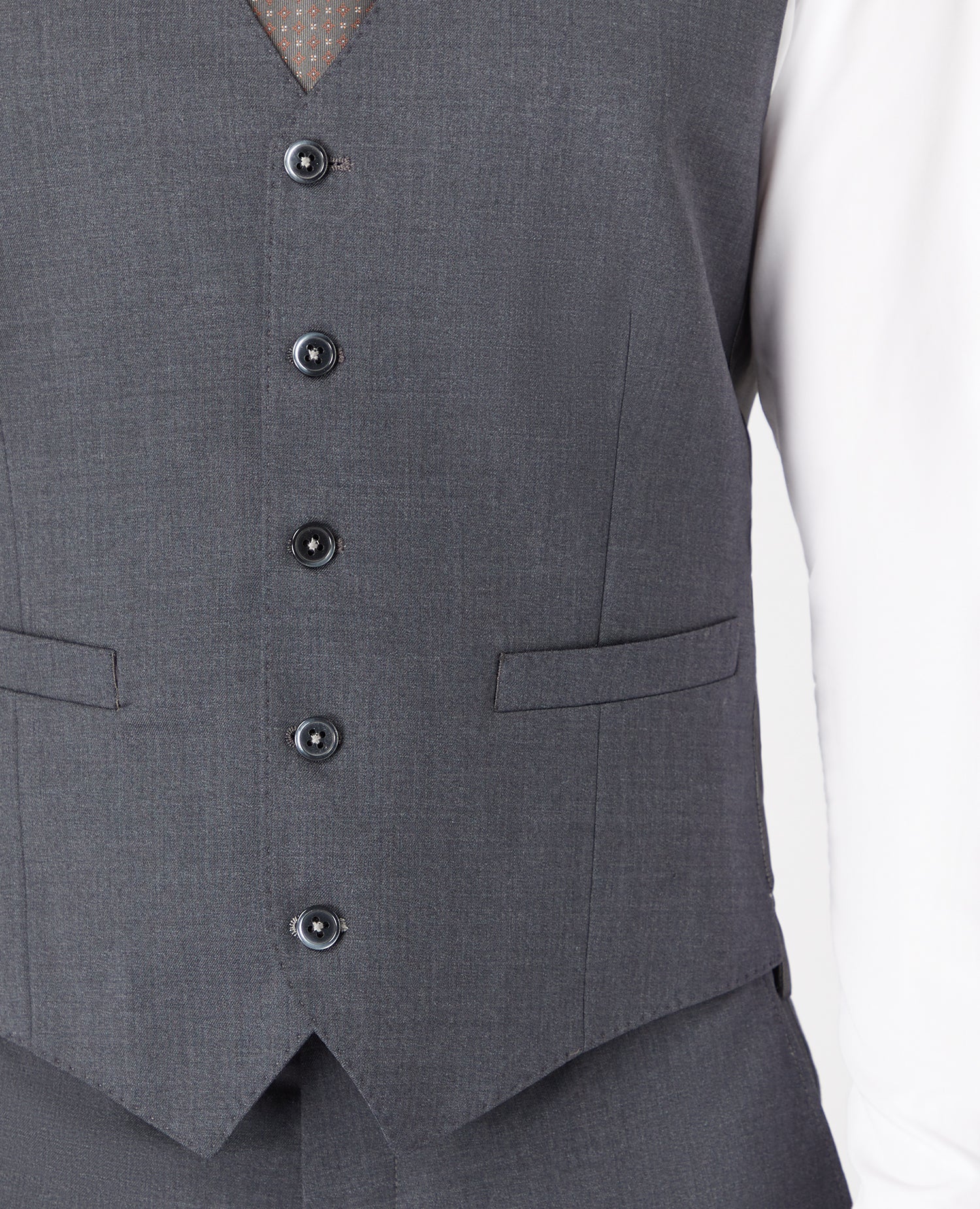 Tapered Fit Wool-Blend Stretch Mix and Match Waistcoat - Image 4