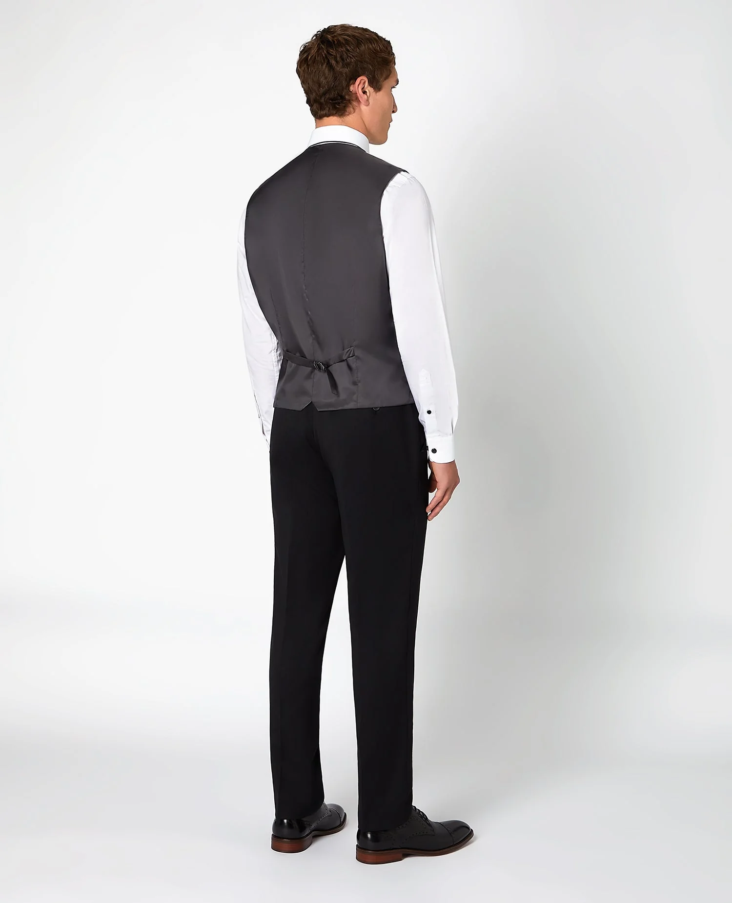 Tapered Fit Wool-Blend Stretch Mix and Match Suit Waistcoat - Image 3