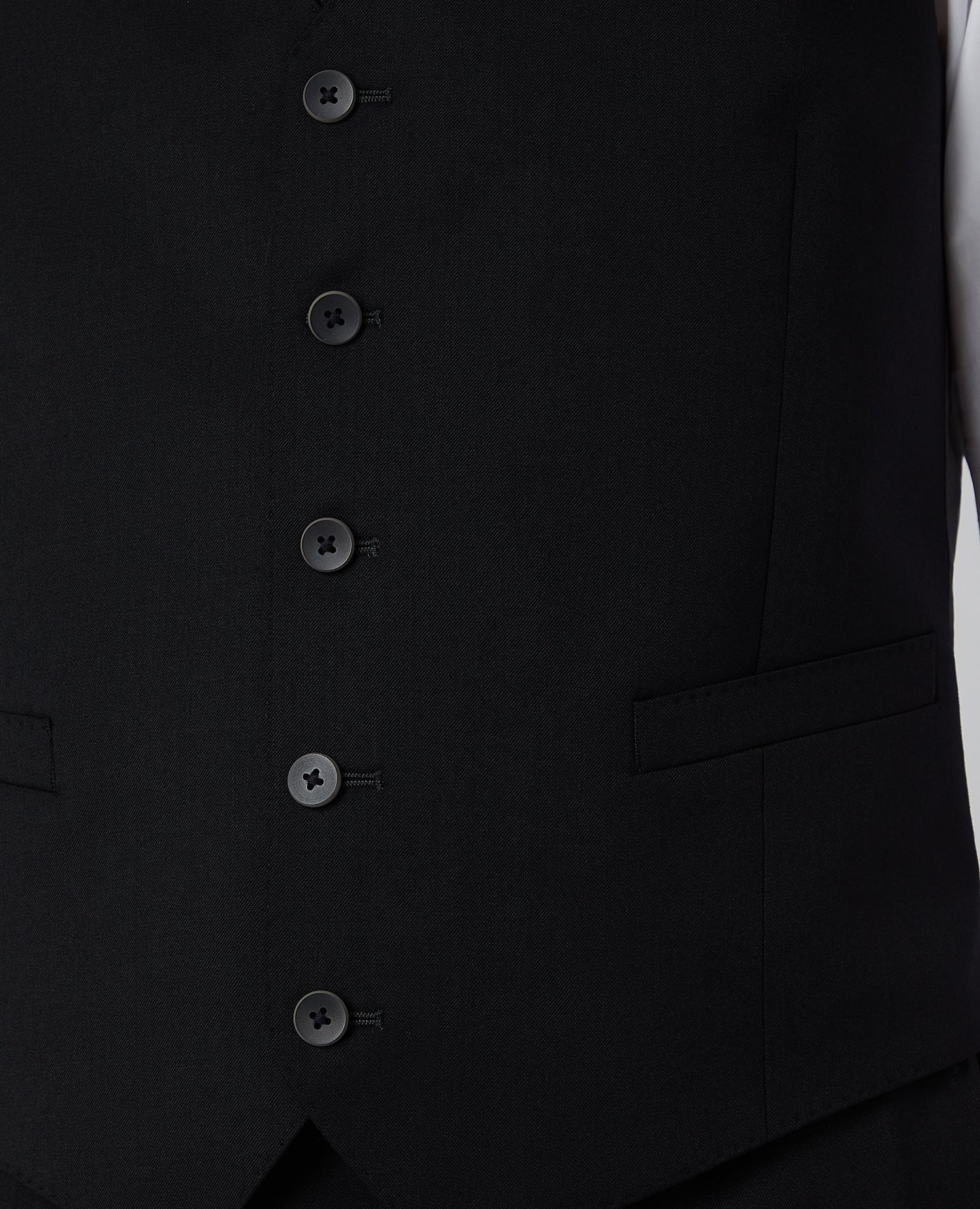 Tapered Fit Wool-Blend Stretch Mix and Match Suit Waistcoat - Image 4