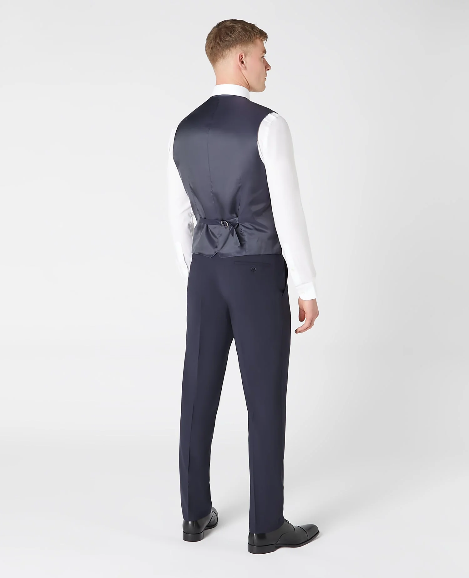 Tapered fit wool blend stretch mix and match suit waistcoat - Image 3