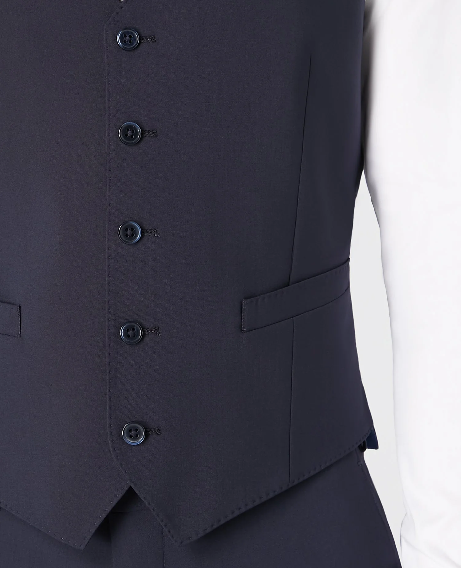 Tapered fit wool blend stretch mix and match suit waistcoat - Image 4