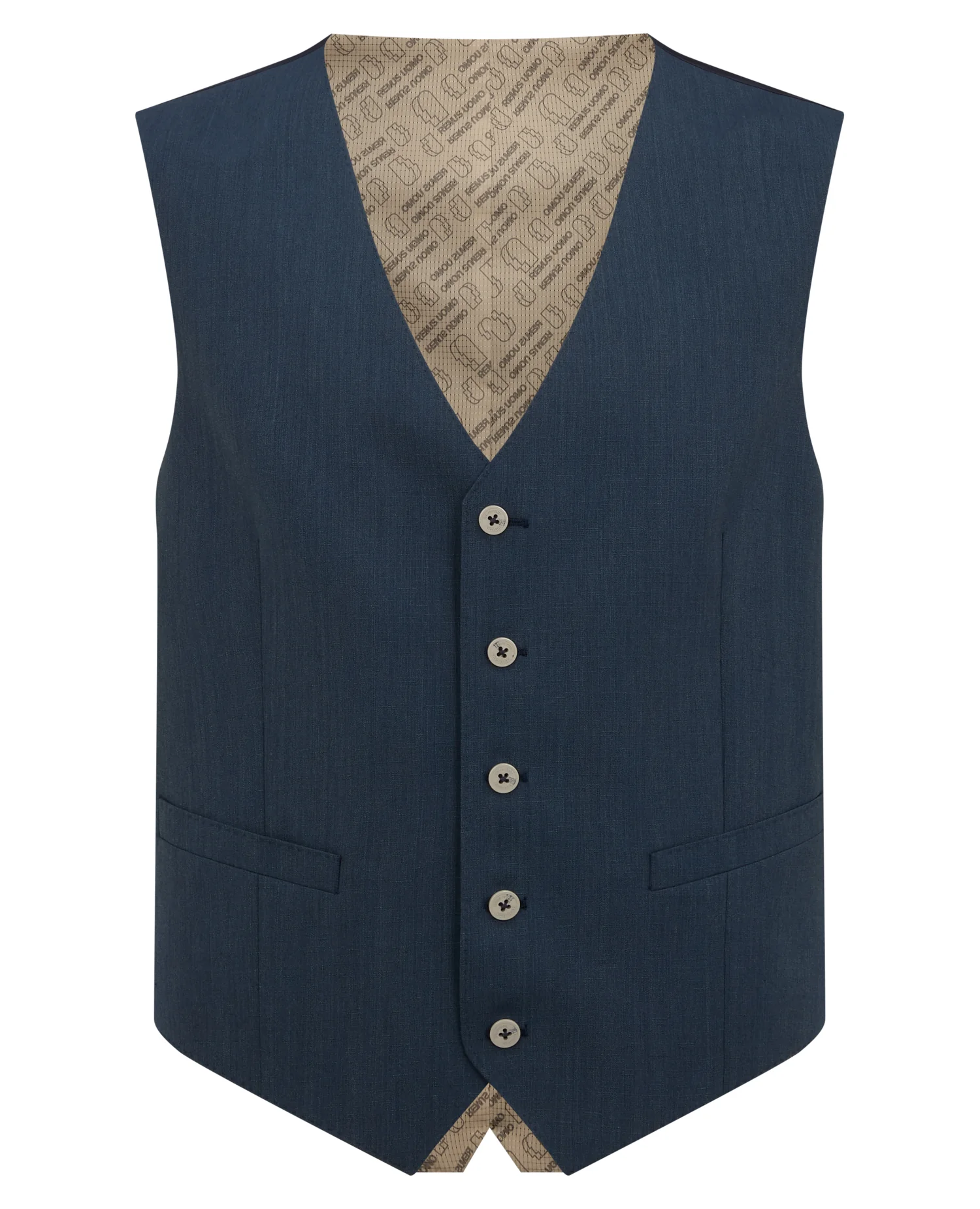 Tapered fit wool blend stretch mix and match suit waistcoat