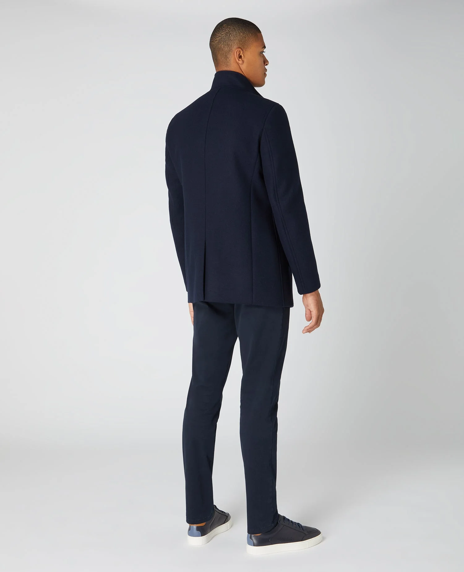 Tapered Fit Wool-Blend Tailored Coat - Image 3