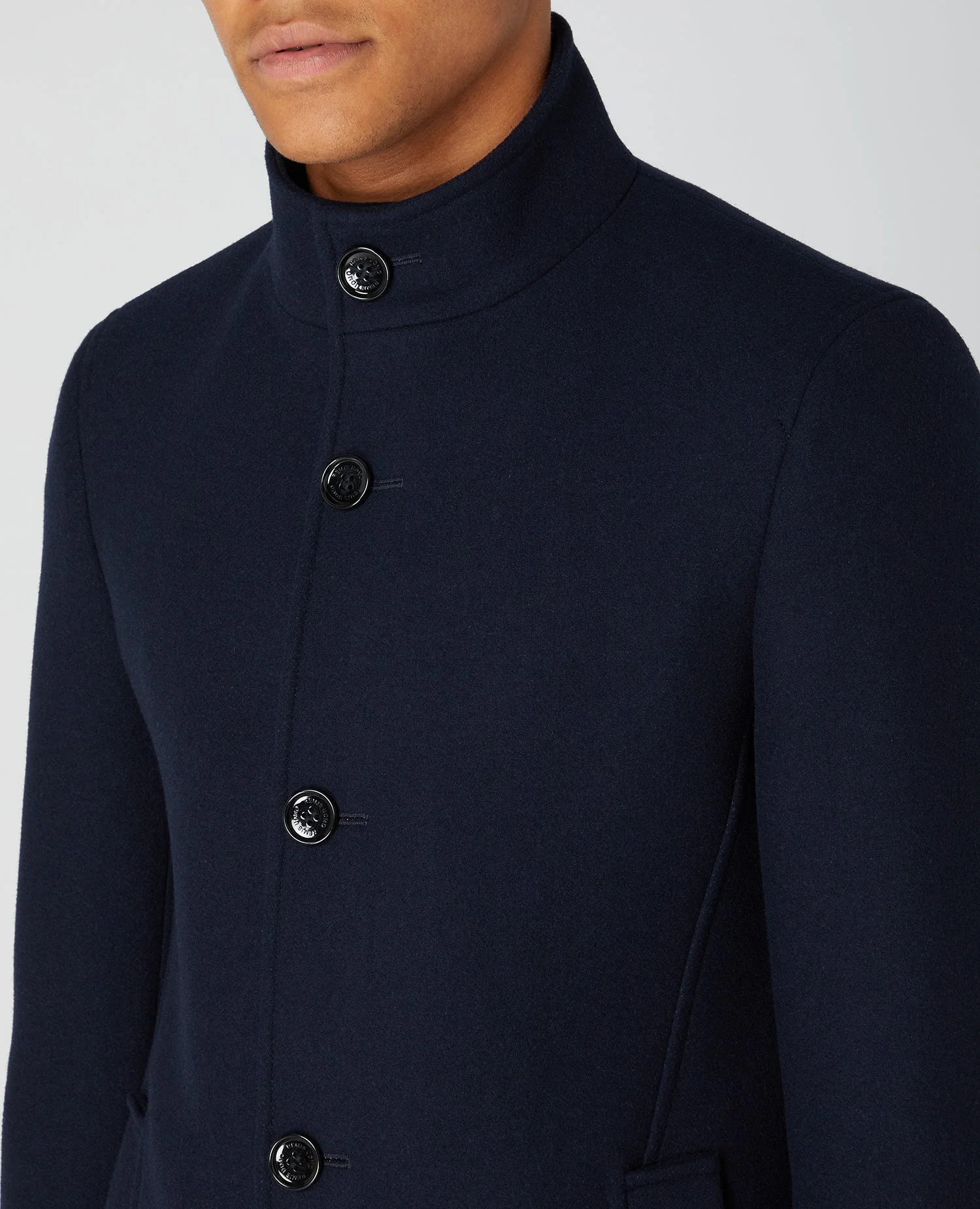 Tapered Fit Wool-Blend Tailored Coat - Image 4
