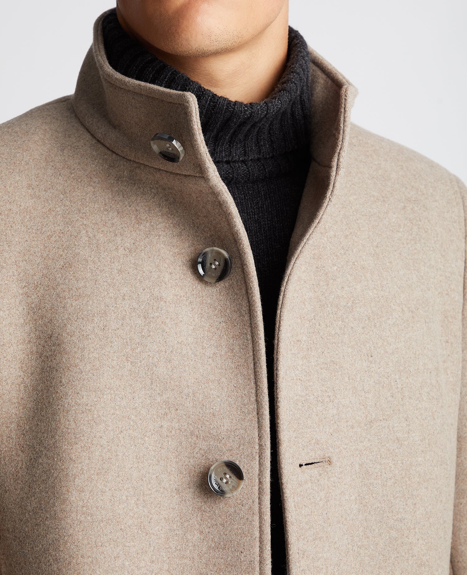 Tapered Fit Wool-Blend Tailored Coat - Image 5