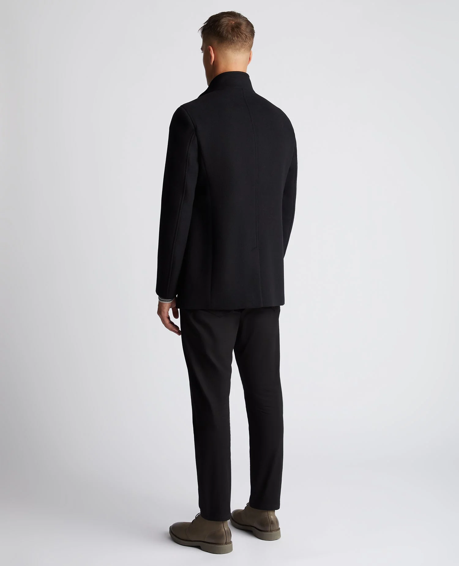Tapered Fit Wool-Mix Tailored Coat - Image 3