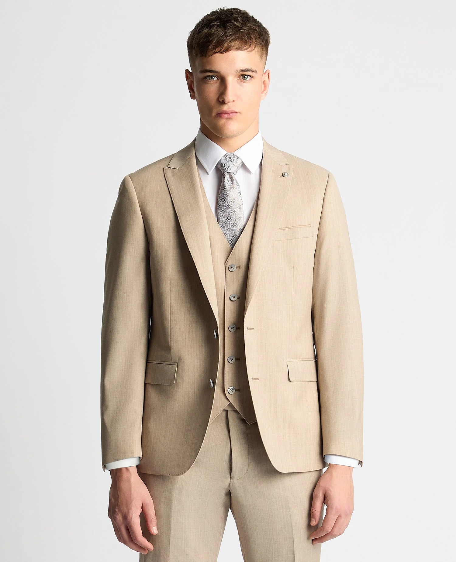 Tapered Fit Wool-Stretch Mix and Match Suit Jacket