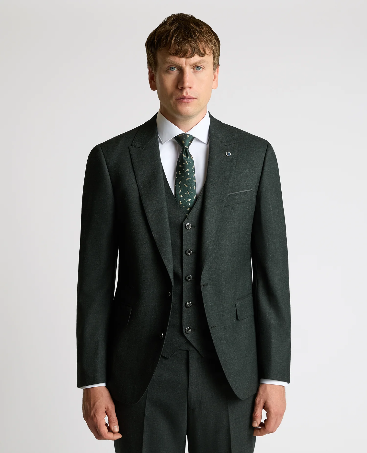 Tapered Fit Wool Stretch Suit