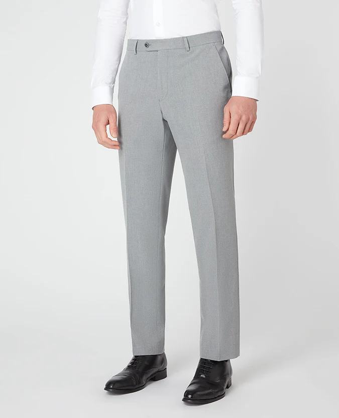 Tapered Leg Stretch Formal Trousers .