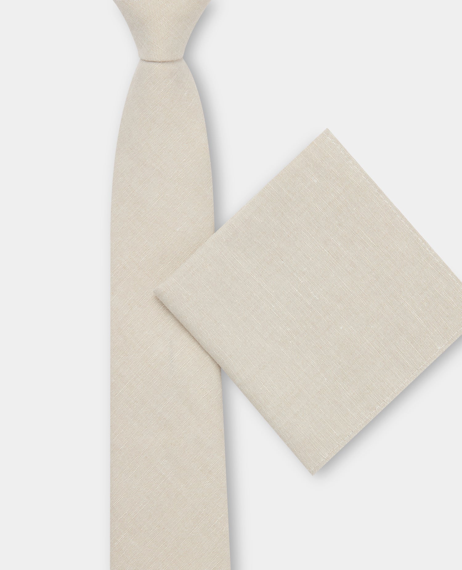 Navy Plain Linen Blend Tie - Image 3