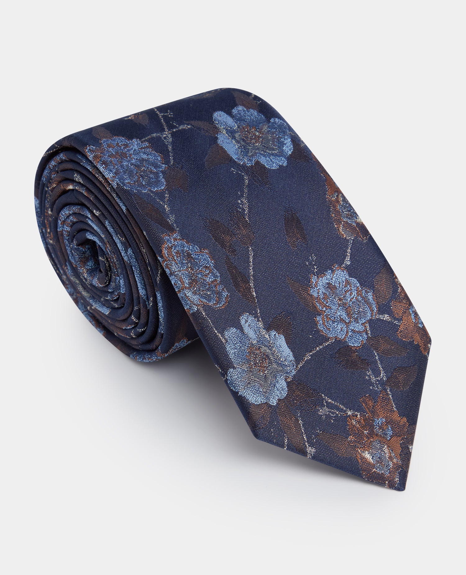Floral Foliage Print Tie