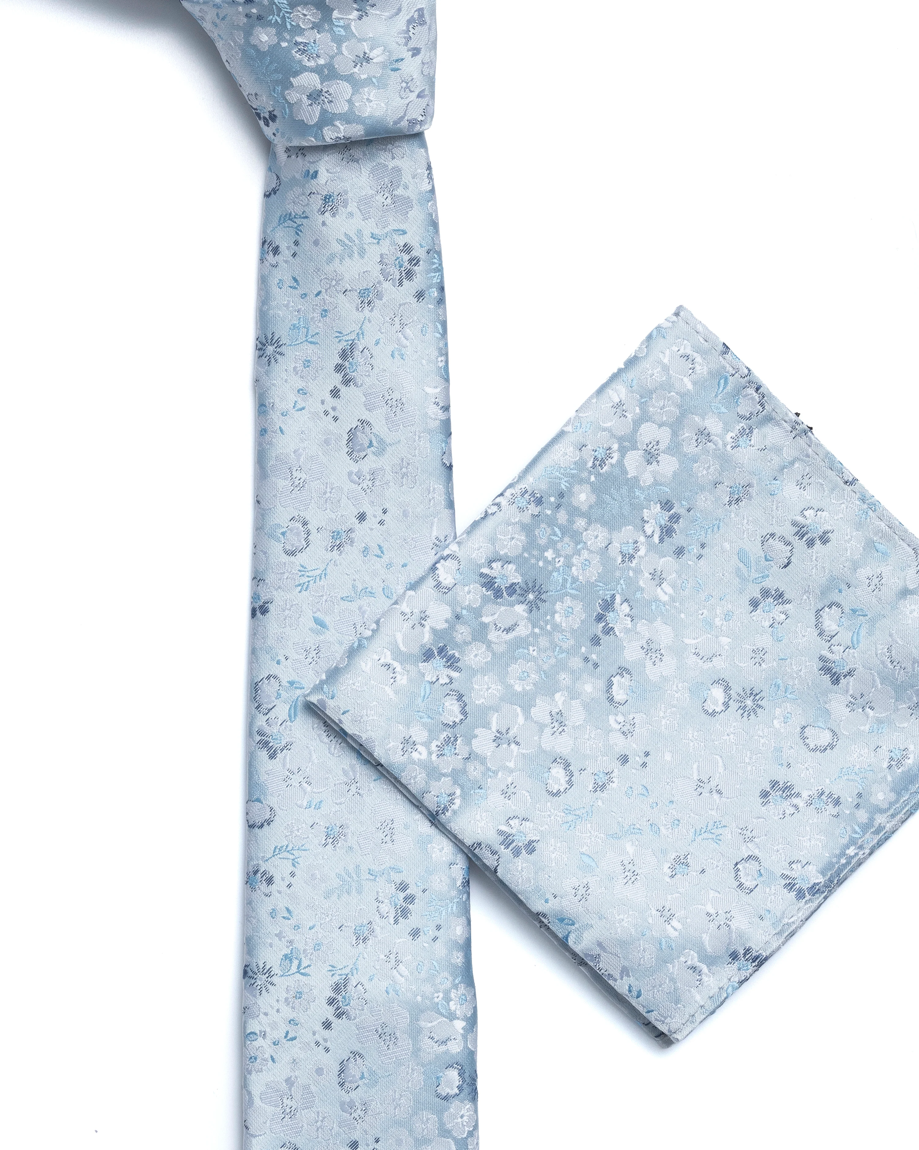 Blue Floral Print Tie - Image 3