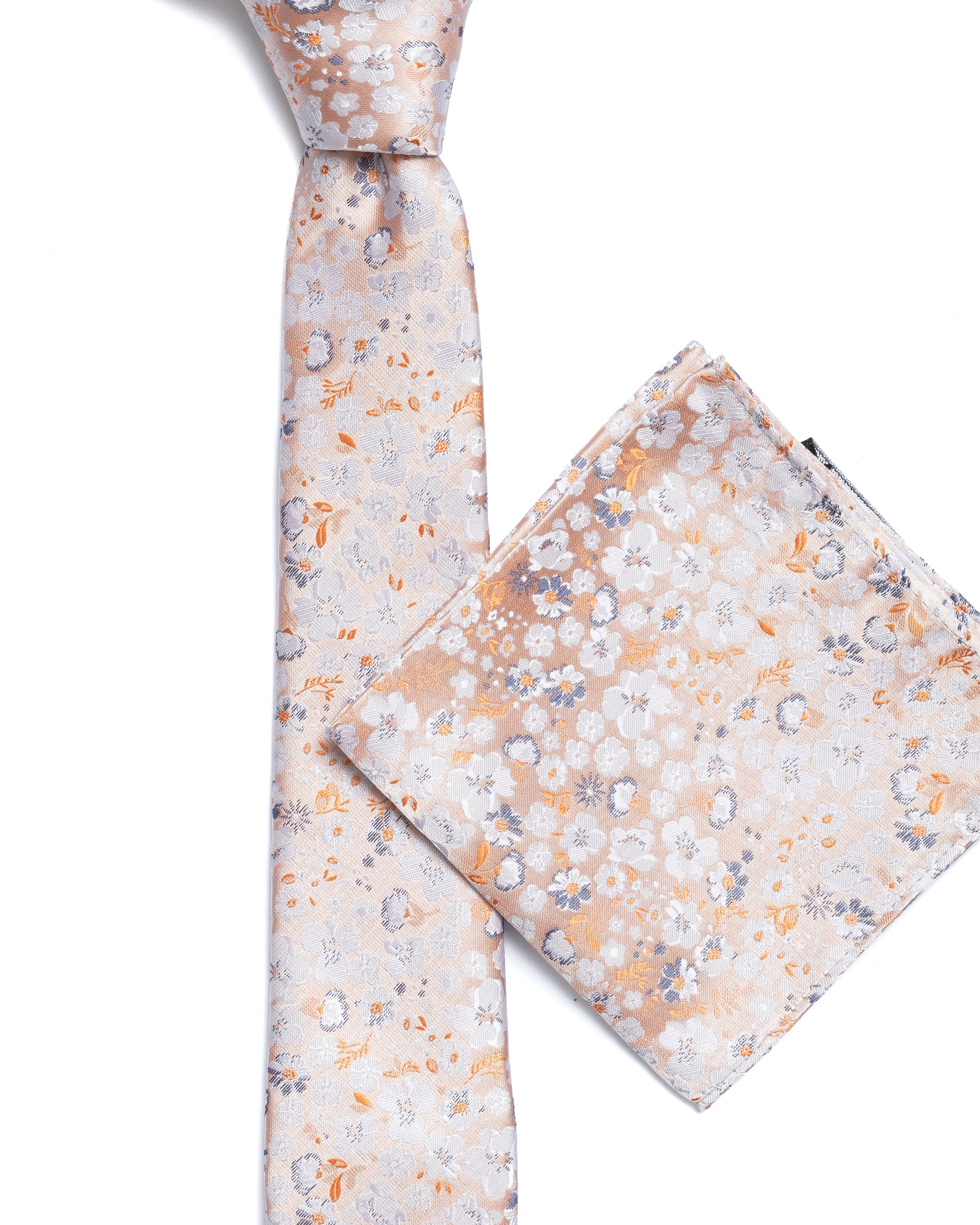 Ivory Floral Print Tie - Image 3